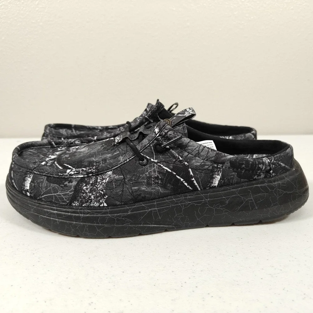 Hey Dude x Jelly Roll Wally Realtree Edge Camo Men's 11 Black Slip On Shoes NWT